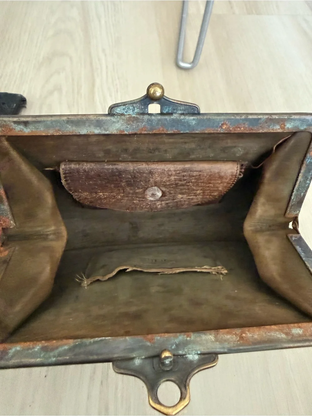 Hand-Tooled Brown Leather Embossed Clutch